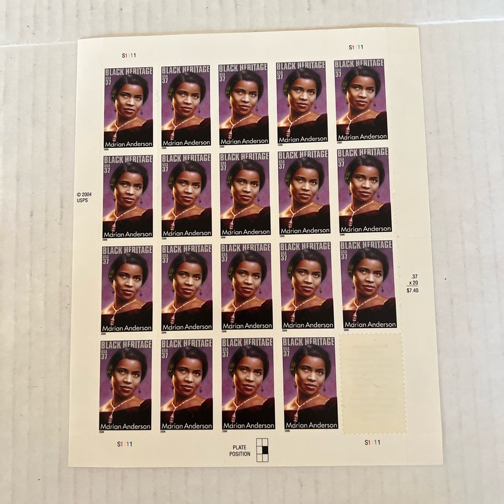 Scott #3896 -- Black Heritage: Marian Anderson Stamps